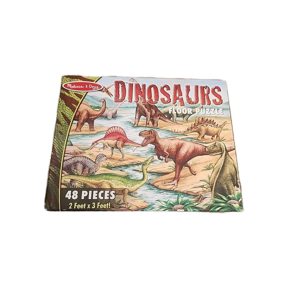Melissa & Doug Extra Large Floor Puzzle 48 Jumbo Size Pieces Dinosaurs 2'x3'